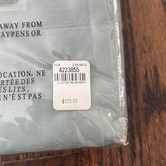 3 of 4 - Pottery Barn Silk Dupioni Drape panels in color Blue Dawn. 50”x96” - Picture 4 of 4